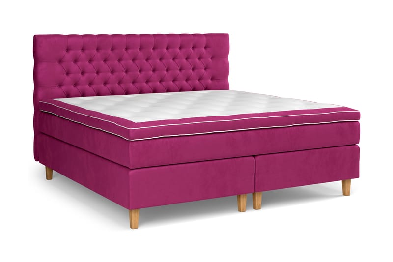 Celine Kontinentalseng 210x210 cm - Rosa/Fløyel - Møbler - Senger - Kontinentalsenger
