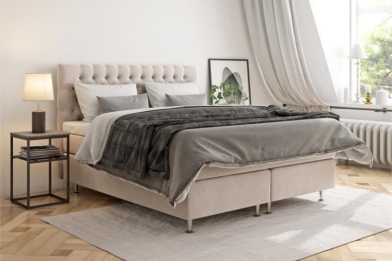 Celine Sengepakke 210x210 cm - Beige - Møbler - Senger - Komplett sengepakke
