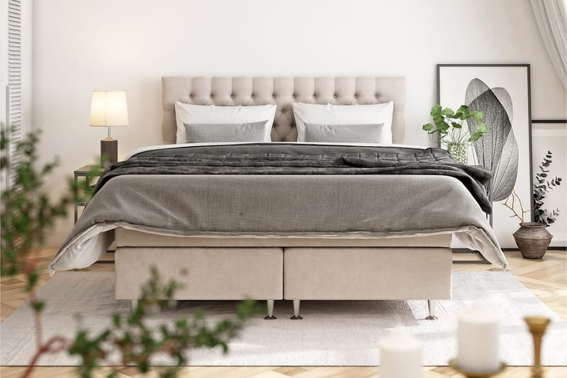 Celine Sengepakke 210x210 cm - Beige - Møbler - Senger - Komplett sengepakke