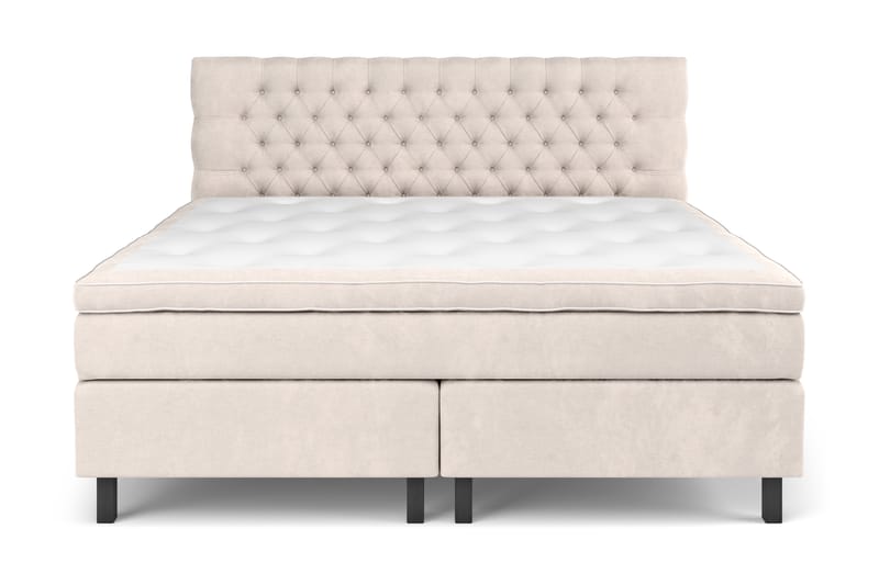 Celine Sengepakke 210x210 cm - Beige/Fløyel - Møbler - Senger - Komplett sengepakke