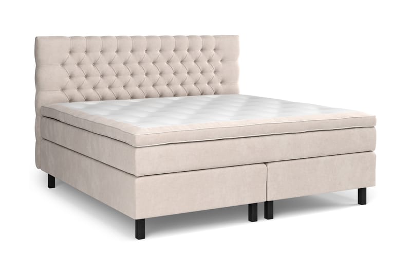 Celine Sengepakke 210x210 cm - Beige/Fløyel - Møbler - Senger - Komplett sengepakke