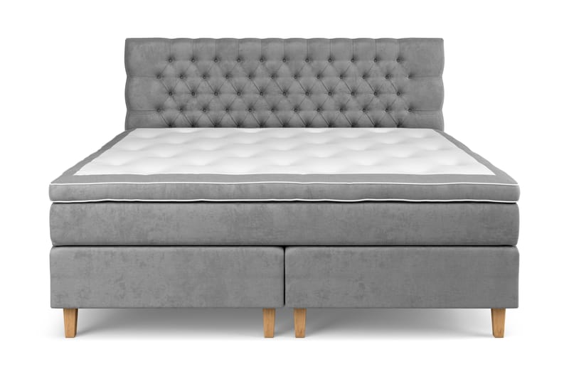 Celine Sengepakke 210x210 cm - Grå/Fløyel - Møbler - Senger - Kontinentalsenger