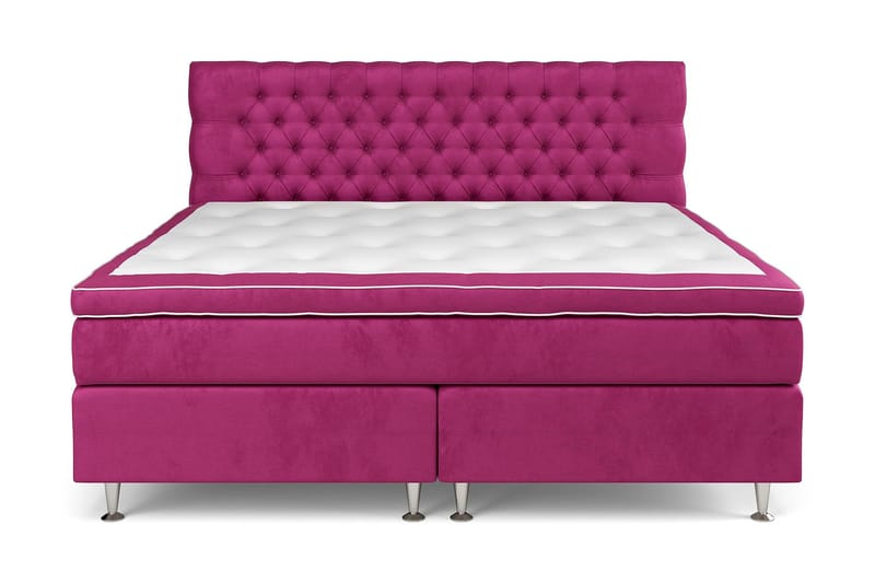 Celine Sengepakke 210x210 cm - Rosa/Fløyel - Møbler - Senger - Kontinentalsenger