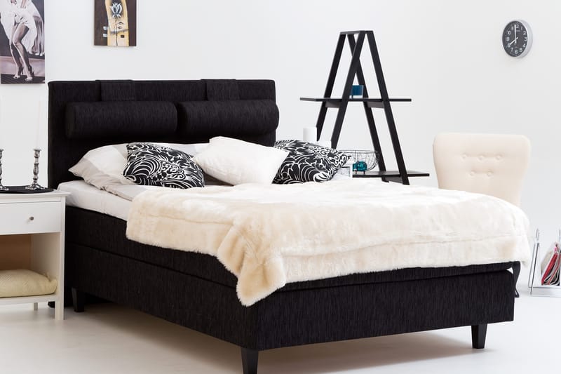 Charleston 140 Kontinentalseng Svart - Svart - Møbler - Senger - Kontinentalsenger