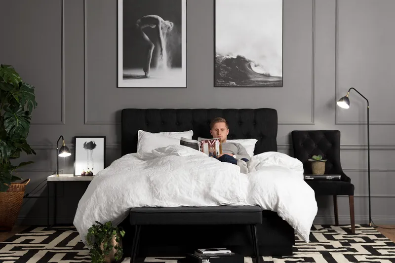 Charleston 160 Kontinentalseng Svart - Møbler - Senger - Kontinentalsenger