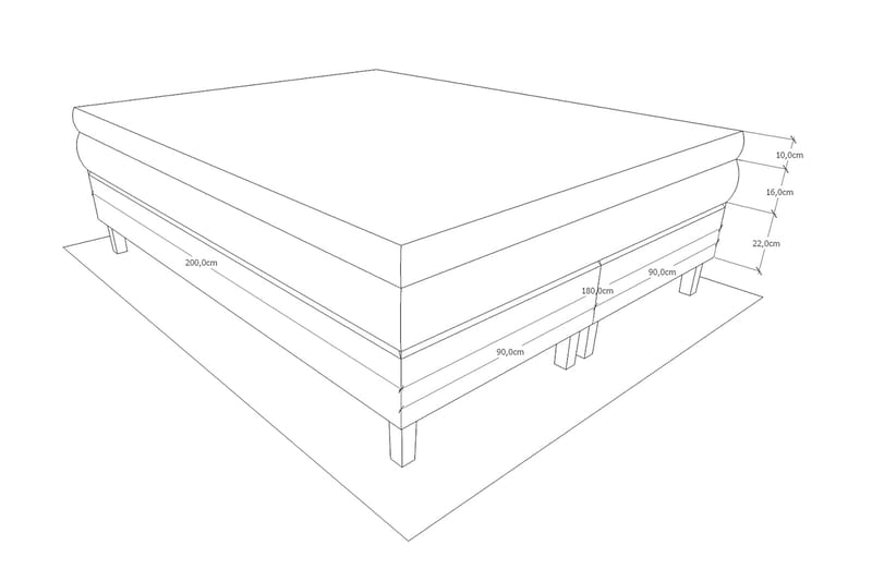 Charleston Komplett Sengepakke 160x200 cm - Sort - Komplett sengepakke - Kontinentalsenger - Dobbeltsenger