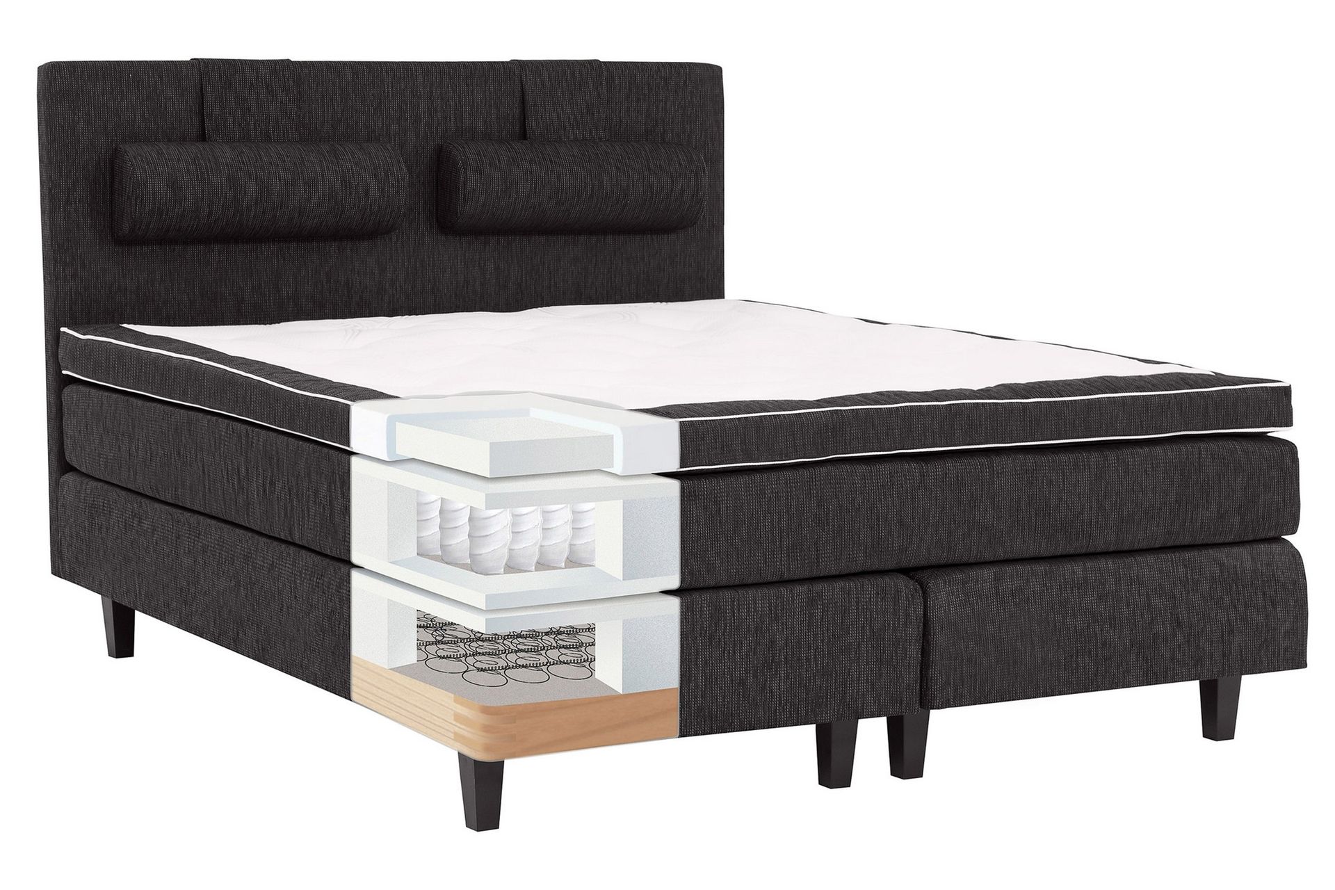 Charleston Komplett Sengepakke 180x200 cm - Sort - Møbler - Senger - Komplett sengepakke