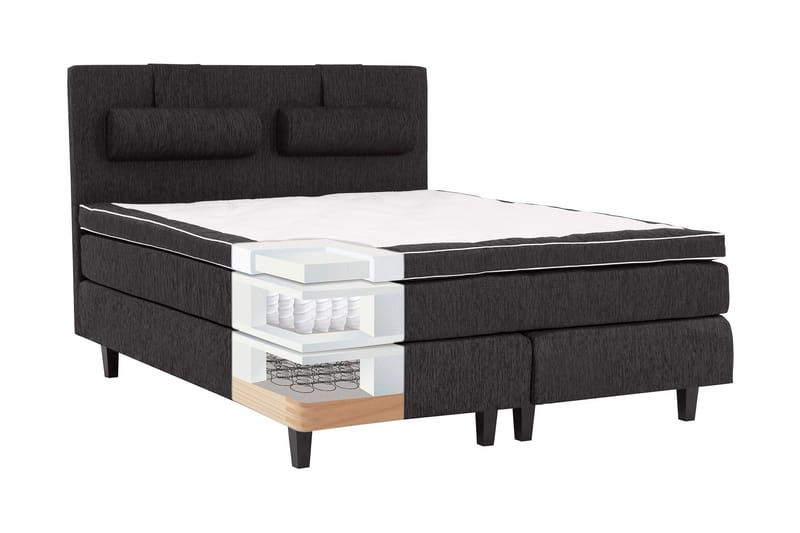 Charleston Kontinentalseng 120x200 Svart - Møbler - Senger - Kontinentalsenger