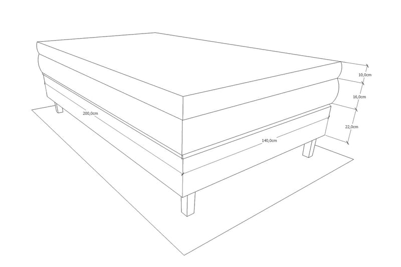 Charleston Kontinentalseng 140x200 - Lysegrå - Møbler - Senger - Kontinentalsenger