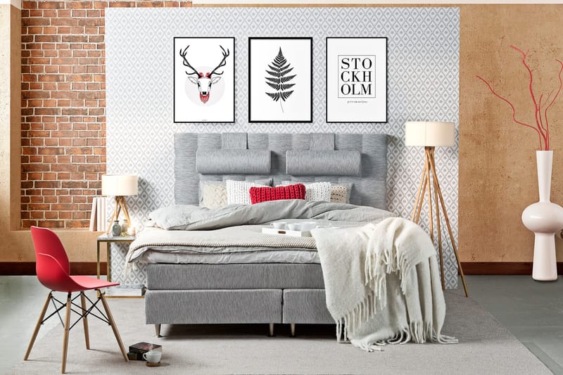 Charleston Kontinentalseng 140x200 - Svart - Møbler - Senger - Kontinentalsenger