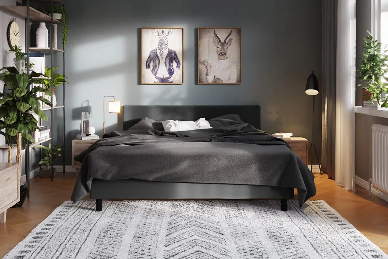 Charm Komplett Sengepakke 160x200 - Mørkegrå - Møbler - Senger - Kontinentalsenger