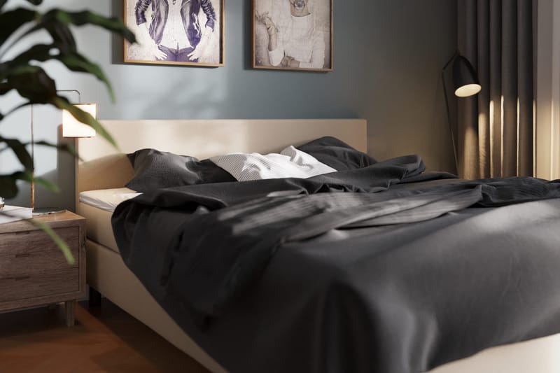 Charm Komplett Sengpakke 180x200 cm med sengegavl - Beige - Møbler - Senger - Kontinentalsenger