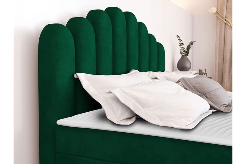 Chepstow Kontinentalseng 180x200 cm Medium - Fløyel/Mørkegrønn - Møbler - Senger - Kontinentalsenger