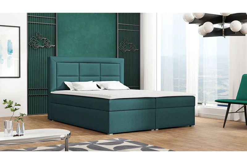 Clasic Box Kontinentalseng 140x215 cm - Blå - Møbler - Senger - Kontinentalsenger