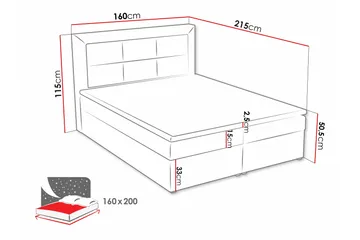 Clasic Box Kontinentalseng 160x215 cm - Blå - Møbler - Senger - Kontinentalsenger