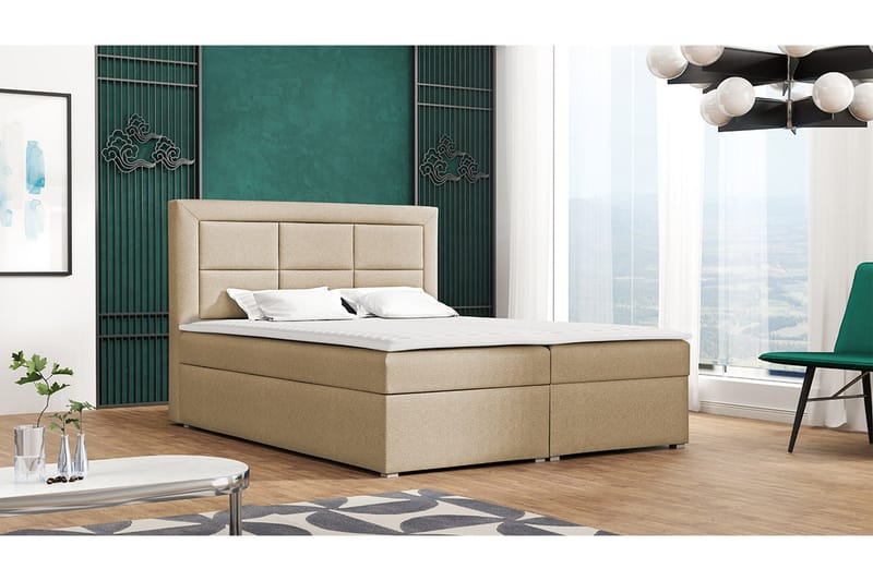 Clasic Box Kontinentalseng 180x215 cm - Beige - Møbler - Senger - Kontinentalsenger