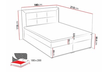Clasic Box Kontinentalseng 180x215 cm - Beige - Møbler - Senger - Kontinentalsenger