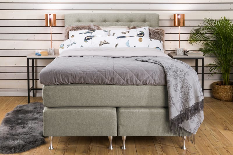 Cloud Komplett Sengepakke 140x200 - Sider Beige/Hvit - Møbler - Senger - Komplett sengepakke