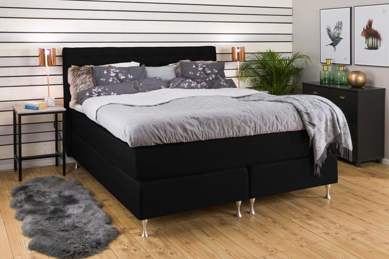Cloud Komplett Sengepakke 160x200 - Svart - Møbler - Senger - Komplett sengepakke
