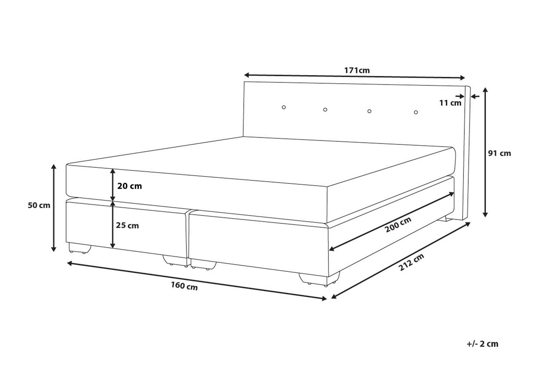 Consul Kontinentalseng 160 | 200 cm - Grå - Møbler - Senger - Kontinentalsenger