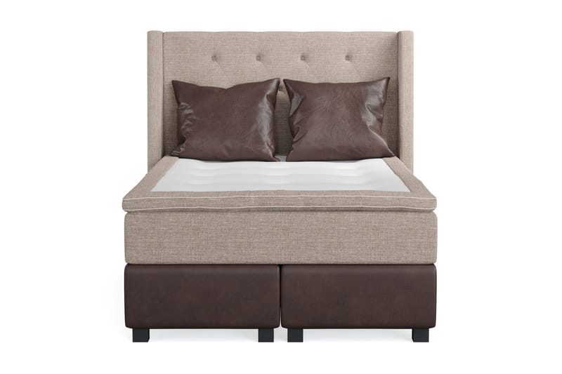 Cuba Sengepakke 140x200 med To Brune Puter, (+Flere valg) Beige/Brun