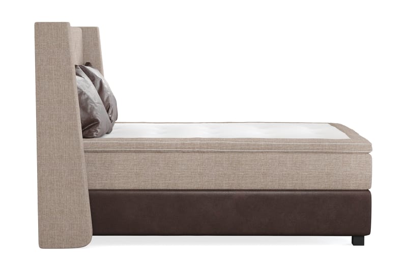 Cuba Sengepakke 140x200 med To Brune Puter - (+Flere valg) Beige/Brun - Møbler - Senger - Kontinentalsenger
