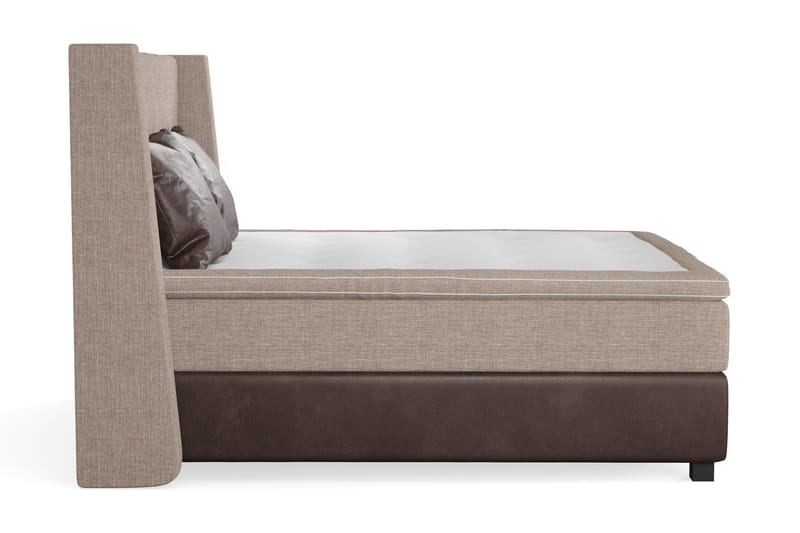 Cuba Sengepakke 160x200 med To Brune Puter - (+Flere valg) Beige/Brun - Møbler - Senger - Kontinentalsenger
