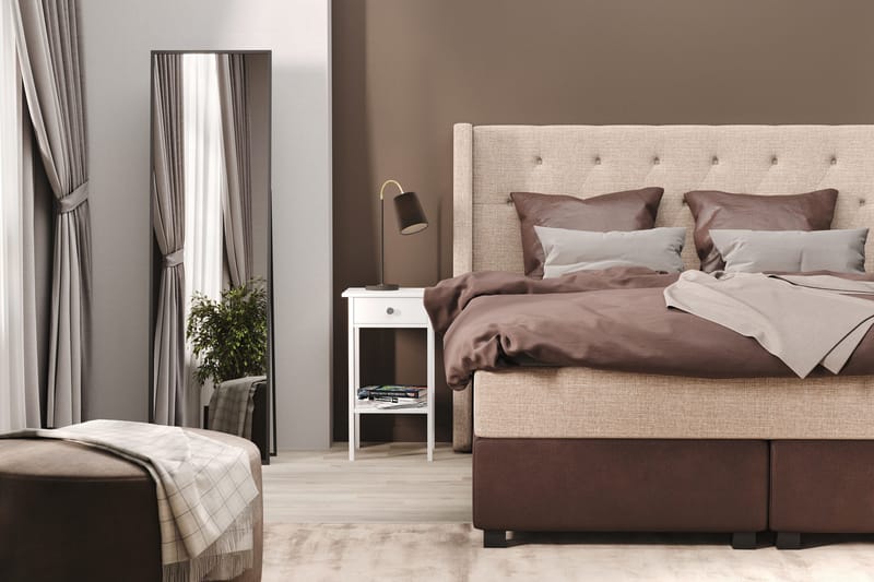 Cuba Sengepakke 160x200 med To Brune Puter, (+Flere valg) Beige/Brun