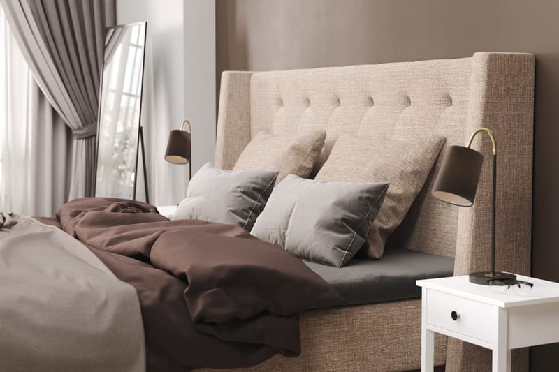 Cuba Sengepakke 210x210 med To Beige Puter - (+Flere valg) Beige/Brun - Møbler - Senger - Kontinentalsenger