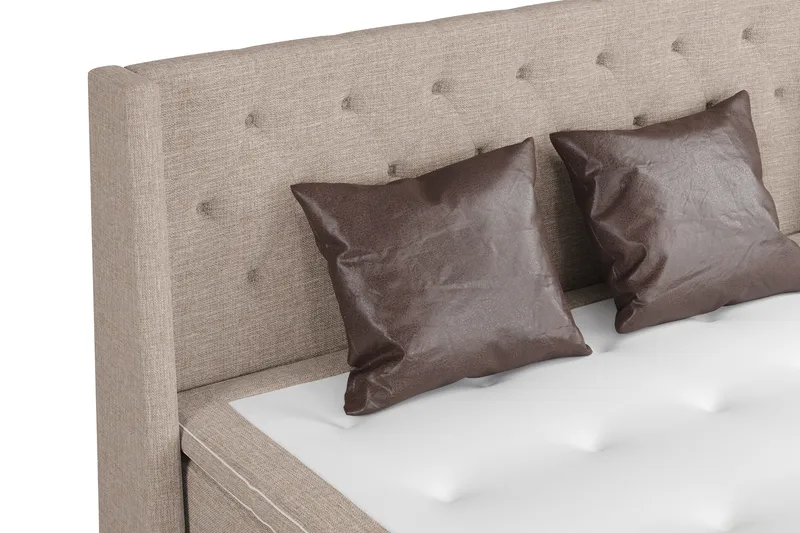 Cuba Sengepakke 210x210 med To Brune Puter - (+Flere valg) Beige/Brun - Møbler - Senger - Kontinentalsenger