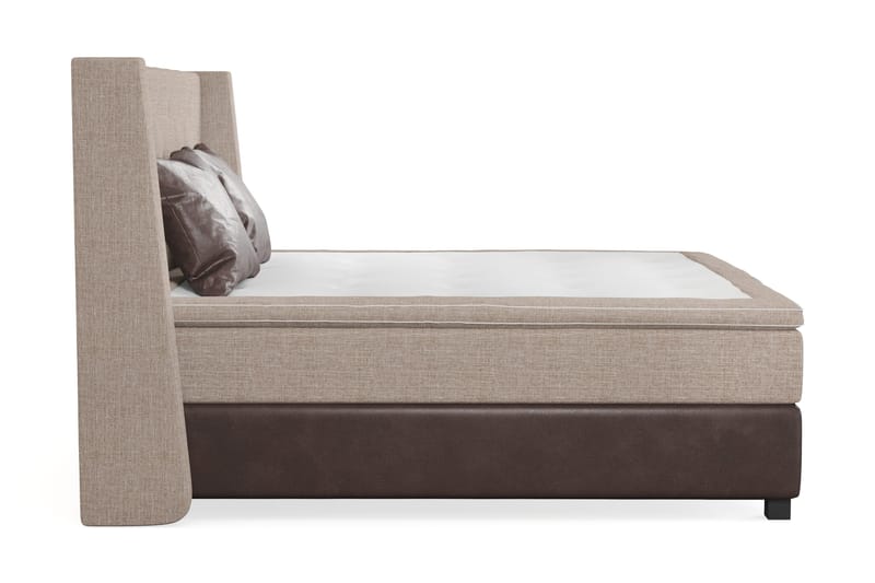 Cuba Sengepakke 210x210 med To Brune Puter - (+Flere valg) Beige/Brun - Møbler - Senger - Kontinentalsenger