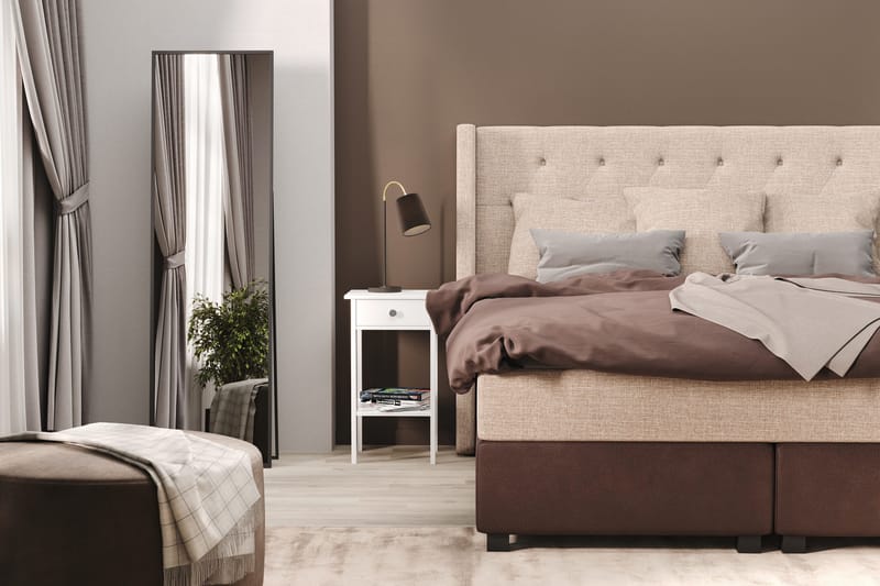 Cuba Sengepakke 210x210 med Tre Beige Puter - (+Flere valg) Beige/Brun - Møbler - Senger - Kontinentalsenger