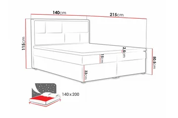 Deco Kontinentalseng 140x215 cm - Beige/Grå - Møbler - Senger - Kontinentalsenger