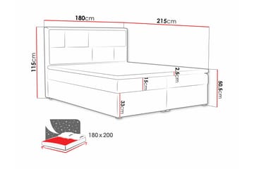 Deco Kontinentalseng 180x215 cm - Grå - Møbler - Senger - Kontinentalsenger