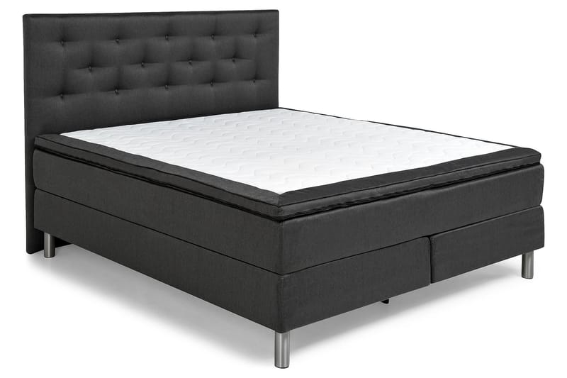 Diplomat Kontinentalseng 160x200 Mørkegrå - Komplett sengepakke - Kontinentalsenger