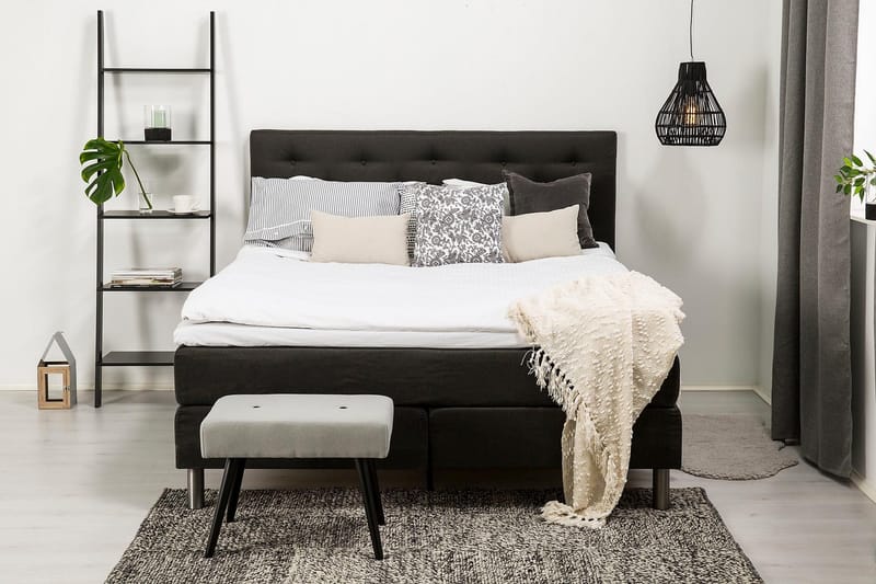 Diplomat Kontinentalseng 160x200 Mørkegrå - Møbler - Senger - Kontinentalsenger