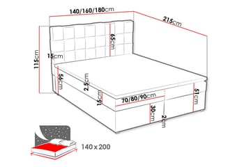 Eirado Kontinentalseng 140x200 cm - Grønn - Møbler - Senger - Kontinentalsenger