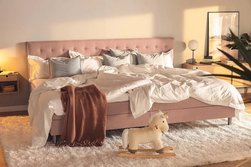 Ella Familieseng 280x210 cm - (+Flere valg) Rosa - Møbler - Senger - Kontinentalsenger