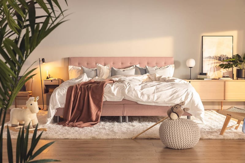 Ella Familieseng Sengepakke 240x210 cm - (+Flere valg) Rosa - Møbler - Senger - Kontinentalsenger