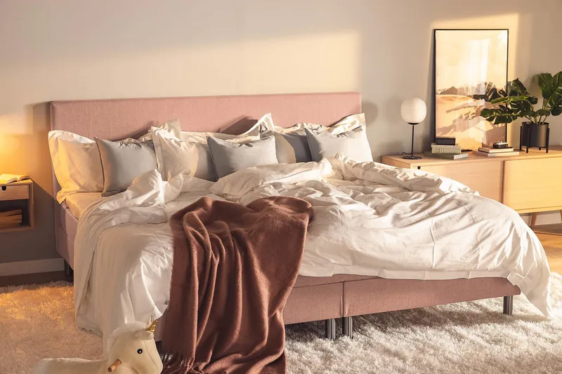Ella Familieseng Sengepakke 240x210 cm - (+Flere valg) Rosa - Møbler - Senger - Kontinentalsenger
