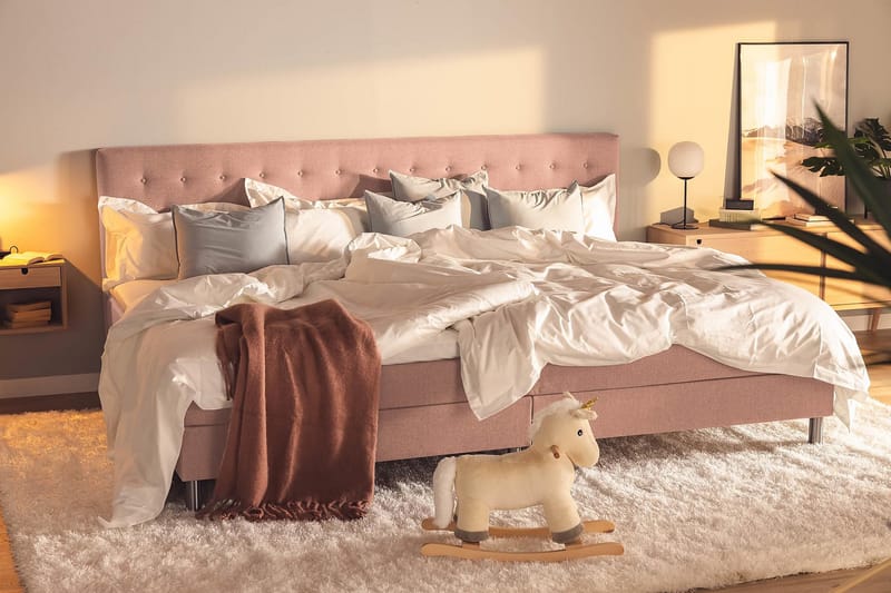 Ella Familieseng Sengepakke 280x200 cm - (+Flere valg) Rosa - Møbler - Senger - Kontinentalsenger