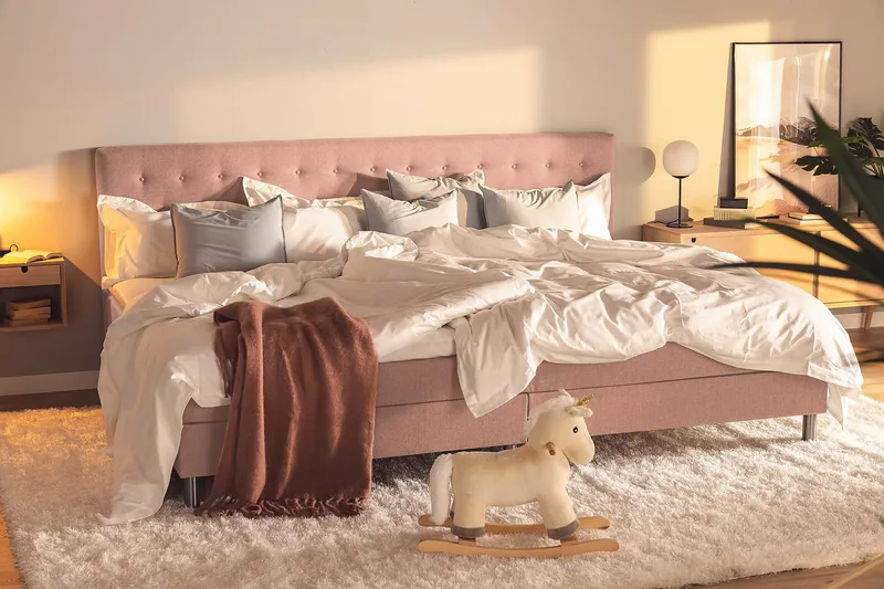 Ella Familieseng Sengepakke 280x200 cm - (+Flere valg) Rosa - Møbler - Senger - Kontinentalsenger