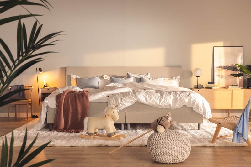 Ella Familieseng Sengepakke 280x210 cm - (+Flere valg) Beige - Møbler - Senger - Komplett sengepakke