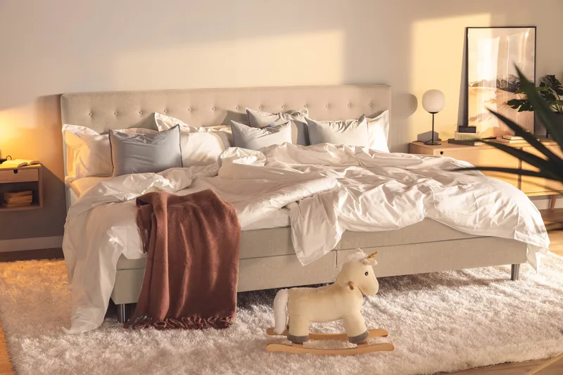Ella Familieseng Sengepakke 280x210 cm - (+Flere valg) Beige - Møbler - Senger - Kontinentalsenger