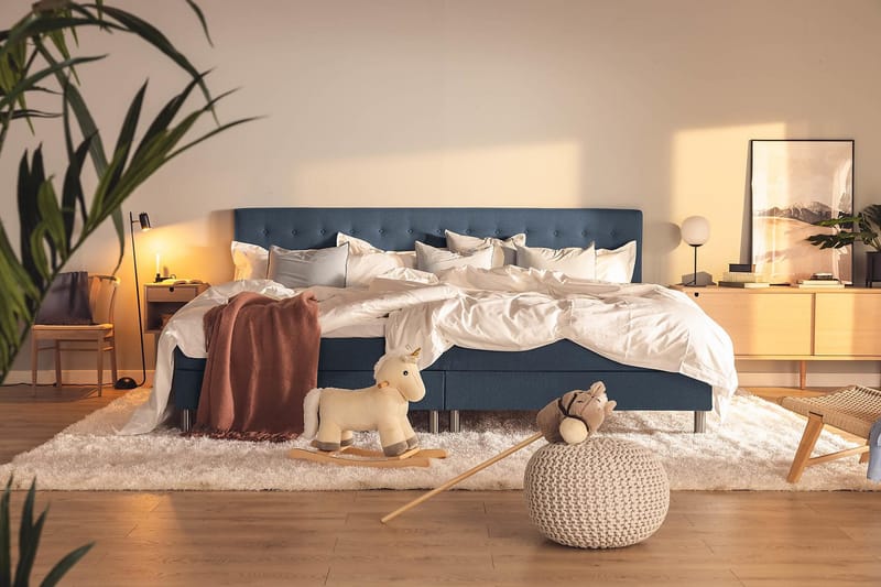 Ella Familieseng Sengepakke 280x210 cm - (+Flere valg) Mørkeblå - Møbler - Senger - Komplett sengepakke