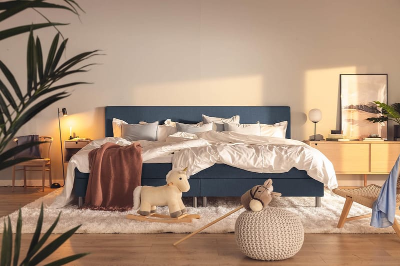 Ella Familieseng Sengepakke 280x210 cm - (+Flere valg) Mørkeblå - Møbler - Senger - Komplett sengepakke