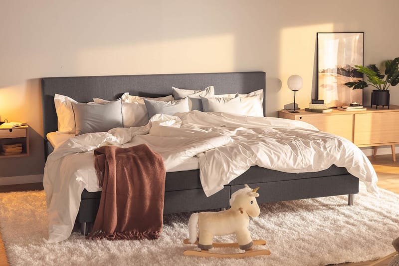 Ella Familieseng Sengepakke 280x210 cm - (+Flere valg) Mørkegrå - Møbler - Senger - Komplett sengepakke