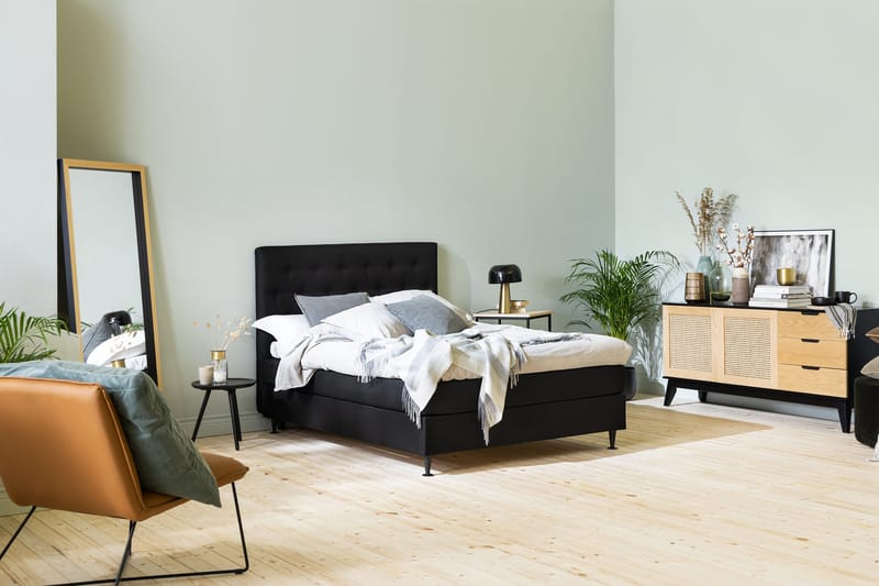 Ella kontinentalseng 120x200cm - Svart - Møbler - Senger - Kontinentalsenger