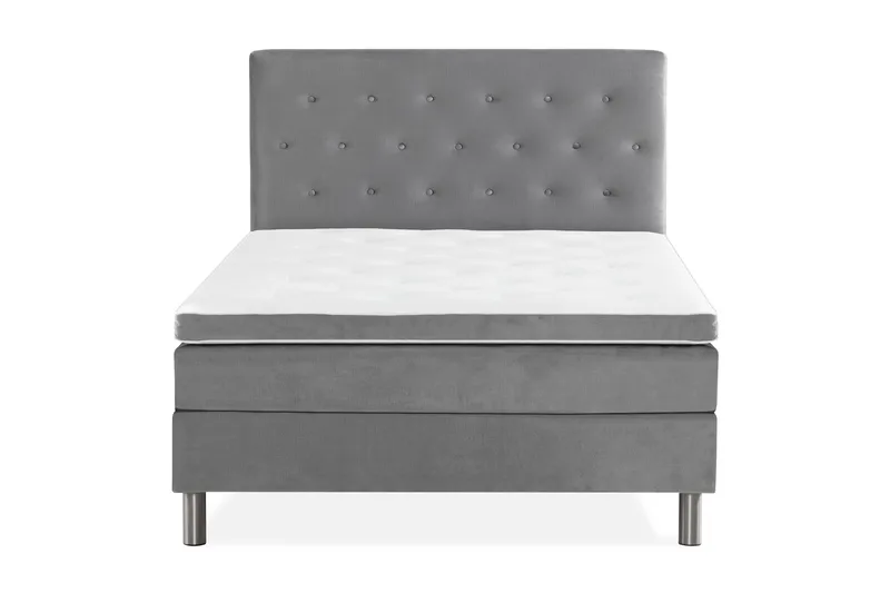 Ella Sengepakke 120x200cm Dypheftet, Lysegrå / Fløyel