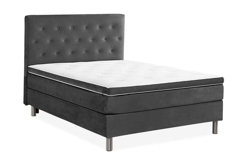 Ella Sengepakke 120x200cm Dypheftet - Mørkegrå / fløyel - Møbler - Senger - Kontinentalsenger